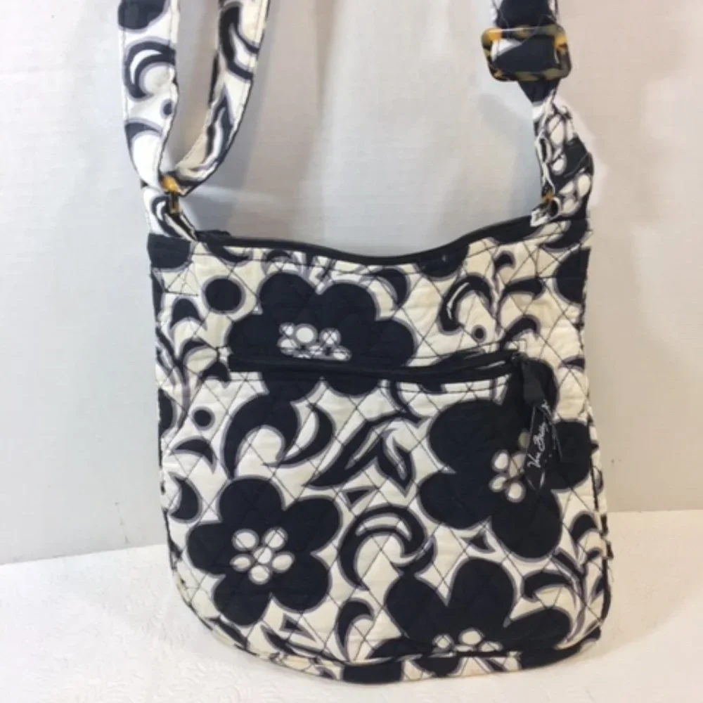 Vera Bradley Black & White Quilted Adjustable Shoulder Bag
